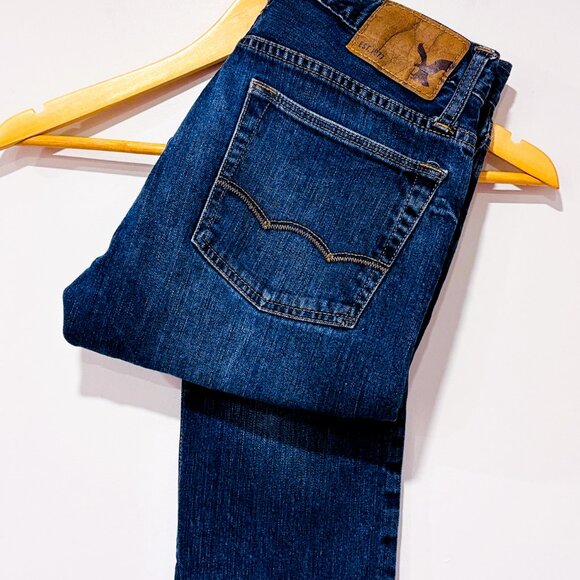 AMERICAN EAGLE Dark Wash Slim Jeans | Men’s Blue Faded Denim | Size 30x30 * - Picture 9 of 10